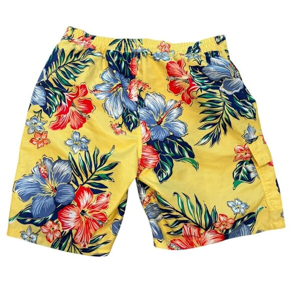 Polo Ralph Lauren Kailua Swim Trunks Resortwear White Lotus Floral Mens M - Picture 2 of 6